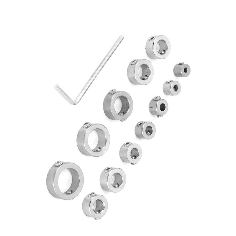 12pcs 3-16mm Stainless Steel Drill Depth Stop Bit Collar Set