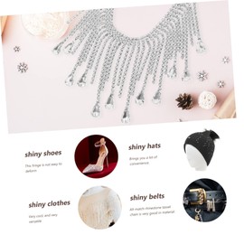 STOBOK 2pcs Metallic Rhinestone Fringe Trim Beaded Fringe for DIY Crafts Decorative Tassel Chain Trim