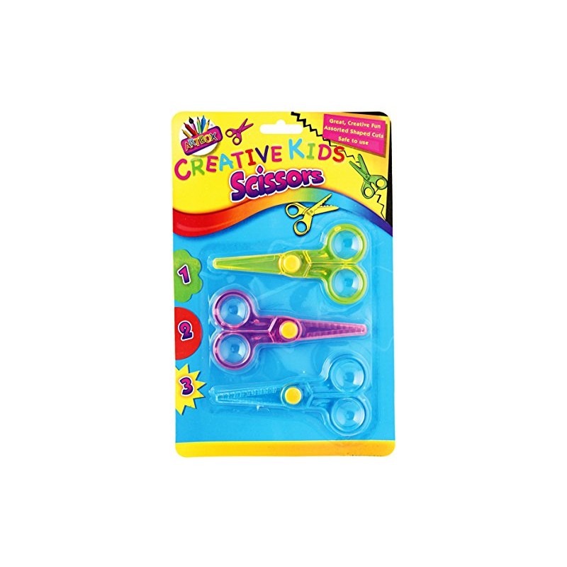 Art Box Novelty Cut Safety Scissors (Pack of 3)