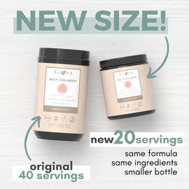 Alaya Multi Collagen Powder - Supports Hair, Skin, Nails & Bone Health for Women and Men - 5 Types Hydrolyzed Collagen Peptides Protein Powder Supplement with MSM + Glucosamine (20 Serving)