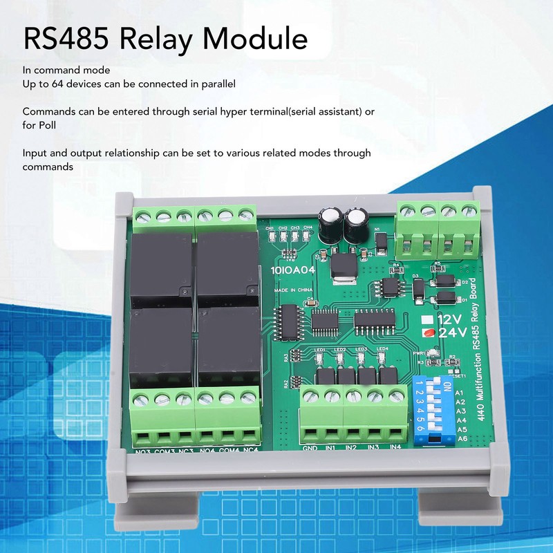 RS485 Relay Module 4 Channel RTU PCB Board with Housing