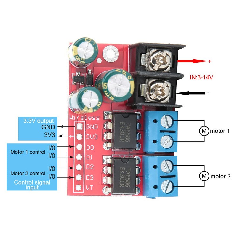 5A DC motor driver module with dual control, H-B for