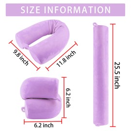 2 Pack Travel Pillow Twist Memory Foam Neck Support Adjustable Pillow for Airplane Train Bus or at Home-Neck Bendable Roll Pillow for Chin, Shoulder Pain Lumbar Rest Leg Support (2 PCS #I)