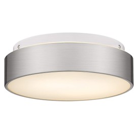 Autelo 12" Flush Mount Ceiling Light Fixture, Frosted Glass Shade 2-Light Close to Ceiling Light Fixture in Brushed Nickel Finish, for Living Room Hallway Bedroom C3312 ST