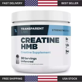 HMB Transparent Labs - Creatine Monohydrate HMB Powder Muscle Strength Unflavored.