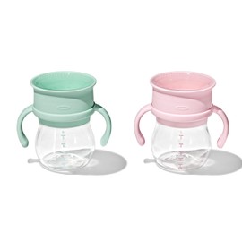 OXO Tot Transitions 360 Cup 6 oz. with Handles - Opal and Blossom - 2 pack