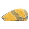 Lifup Unisex Flat Cap Checked Cotton Summer Flat Hat, yellow
