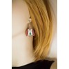 Tacky Red and White Ugly Christmas Sweater Metal Earrings with