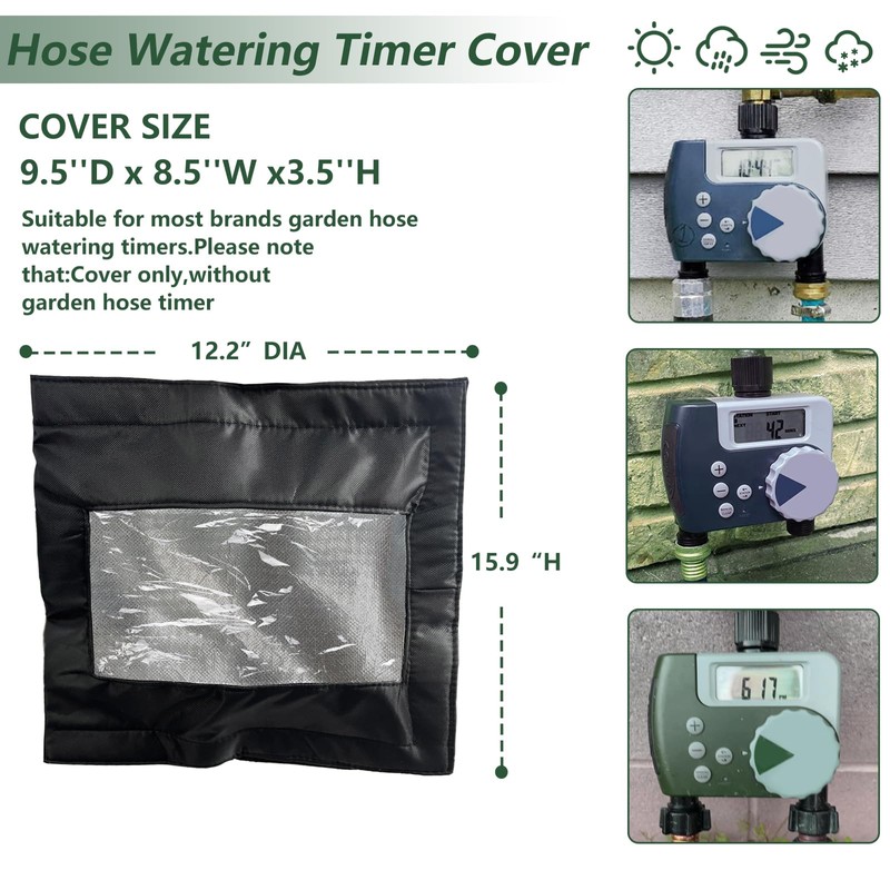 Exokugo Hose Watering Timer Cover with Plush Linner,Heavy Duty 600D