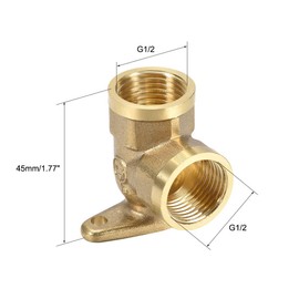 uxcell Brass Pipe Fitting 90 Degree Drop Ear Elbow G1/2 Female X G1/2 Female Crimp Fitting 3pcs