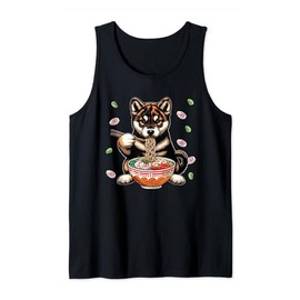 Kai Ken Dog Eating Ramen Costume Japan Noodle Food Lover Tank Top