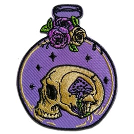 CHBROS Skeleton Skull Bottle Embroidered Patch Applique Iron/Sew on Patches for Clothing Jackets T-Shirt Backpacks.…