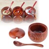 Wooden Spice Container, Salt Box with Lid, Spoon, Vintage Spice
