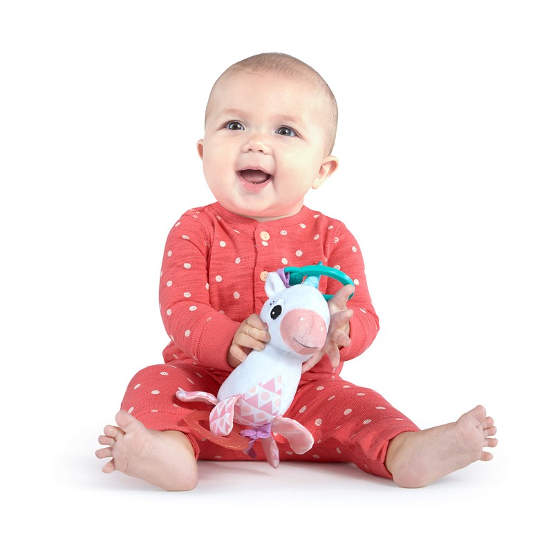 Bright Starts Unicorn Sparkle & Shine Plush Take-Along Stroller or