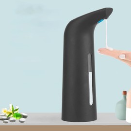 GULICA Automatic Soap Dispenser, Touchless Liquid Soap Dispenser, Soap Dispenser for Kitchen and Bathroom, with Infrared Motion Sensor, Waterproof, 400ml/14oz Rubber Black