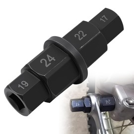 Quwem Motorcycle Spindle Socket Tool,Hex Axle Tool Allen Key Socket Spindle Driver Adapter 17mm/19mm/22mm/24mm for Front Rear Wheel Removal 3/8" Axle Hex Adapter for Various Motorcycles Black 1PC