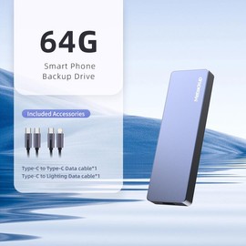 1TB USB Flash Drive -High-Speed USB 3.0 External Storage for iPhone, Android, PC, and Mac with Foldable Design &Easy Connectivity:_64G