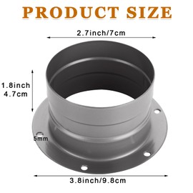 WOPPLXY 6 PCS 3 Inch Duct Connector Flange, Metal Straight Pipe Flange, Ventilation Pipe Connector for Heating Cooling Ventilation HVAC System, Air Vent Duct Connector, (Silvery Gray)