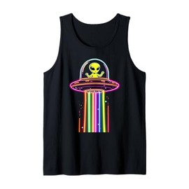 Alien Spaceship Lights colorful Kids Galaxy UFO Lovers Tank Top