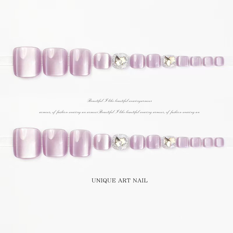 Toenail Tips 24 Pieces, Toenail Stickers, Reusable False Nails, Gel