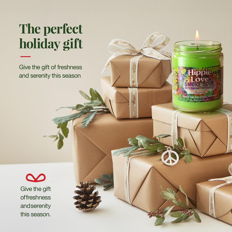 Smoke Odor Exterminator 13oz Jar Candle, Hippie Love