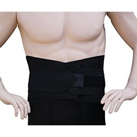 Alpha Medical 10" Vented Lumbosacral Support Elastic Back Brace for Lower Back (Large, Black)