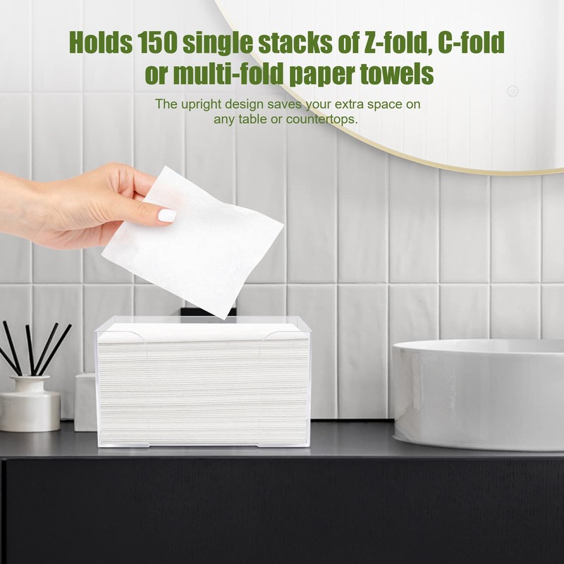 Clickinline Countertop Paper Towel Dispenser,Clear Guest Towel Napkin Holder, Suitable