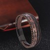 REchoLI Cross Bracelet for Man,Men's Brown Leather Cross Bracelet with