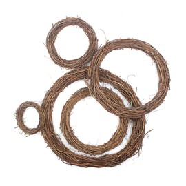 Pack of 5 Wreath Blank Vine Wreath Door Wreath Blank Wall Wreath Christmas Craft Wreath DIY Decoration Wreath Natural for Christmas Door Wreath Wooden Decoration Ornament Gate Wall Party Wedding (8,