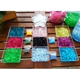 Cracked Ice - Water Absorbing/Releasing Gel Crystals - vase fillers - Reduce Watering for Plants, Flowers, Lucky Bamboo - 10 (Crystal Rose)