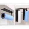 Black Paper Towel Holder, Self-Adhesive Kitchen Roll Dispenser Under Cabinet,