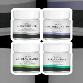 Kit 4 Cremas, Astaxantina, Células Madre, Antiarrugas +40