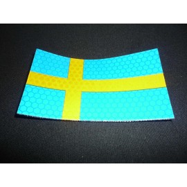 Sweden Reflective Blue and Yellow SolasX Patch 3.5"X2" W/VELCRO® Brand Fastener