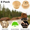 Luomorgo 8 Pcs Natural Wood Dresser Knobs, Round Wooden Cabinet