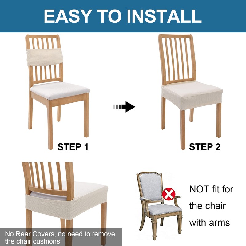 smiry Waterproof Seat Covers for Dining Room Chairs Set of
