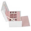 Three Layer Jewelry Storage Box PU Leather Necklace Rings Earrings