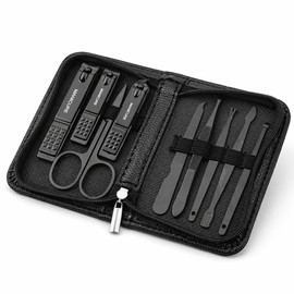 Manmin 365 Nail Clippers Toenail Clippers 9 Piece Set, 1 Piece, Black / 만민365 손톱깎이 발톱깎이 9종 세트, 1개, 블랙