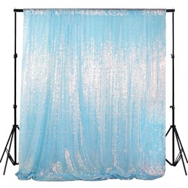 ShinyBeauty Aqua Iridescent Sequin Backdrop Curtain 125 x 215 cm Photo Booth Wedding Graduation