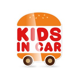 MKE Market KIDS IN CAR Burger Car Water Resistant Kids Inker Made in Japan (KIDS/Sticker)