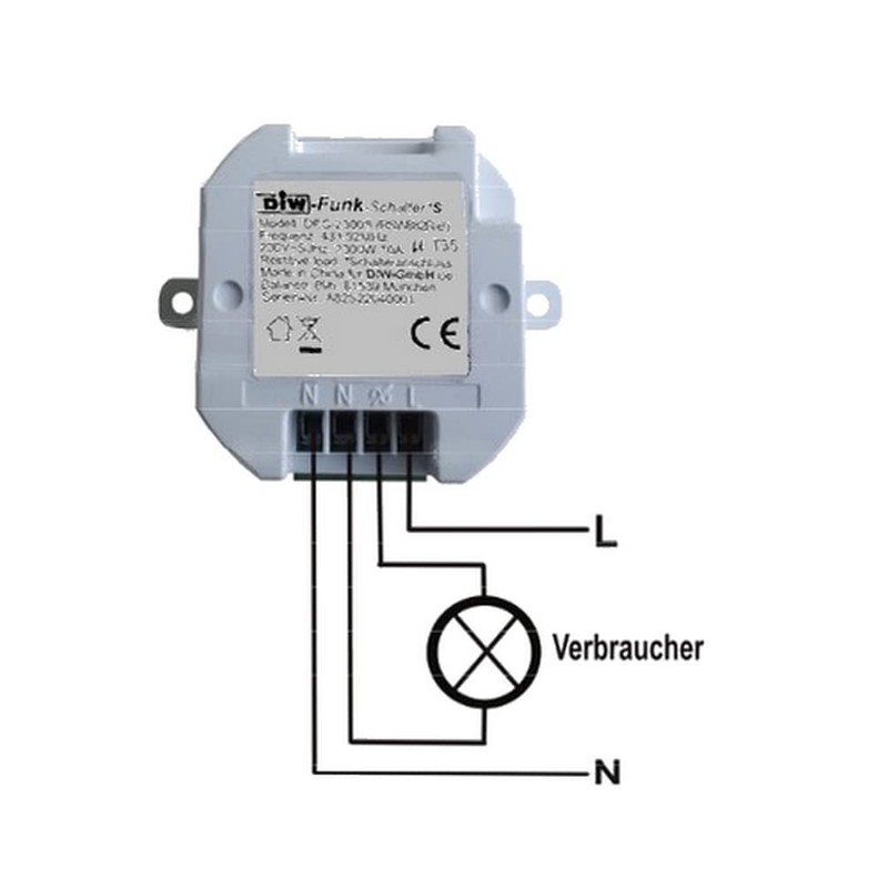 DIW-FUNK PD-545 Wireless Motion Sensor IP44 in Set with Wireless