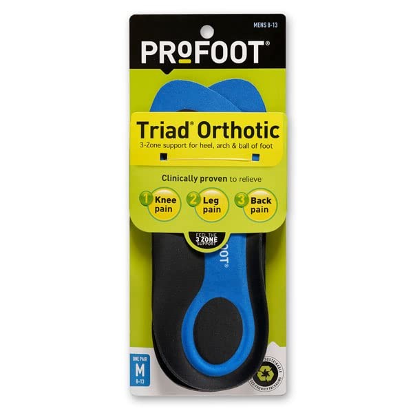 Profoot Triad Men's Orthotic Insoles Size 8-13 - Pair, Pack of 2