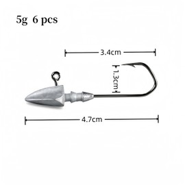 DAYUYUE 4-30pcs Fishing Jig Heads Kit 3.5g 5g 7g 10g 14g with Tackle Box Soft Bait Hooks for Freshwater Saltwater Lures (5g/6pcs)