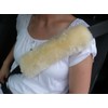 Sheepskin Seat Belt Strap Covers color black