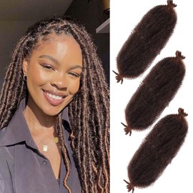 Xtrend 3 Packs 12 Inch Copper Red Soft Springy Afro Twist Hair Pre-Separated Spring Twist Hair for Faux Locs Natural Marley Twist Crochet Braiding Hair Synthetic Hair Extensions 8 Strands/Pack T30#