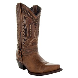 Soto Boots Women's Harness Cowboy Boots M50039 (Brown,8)