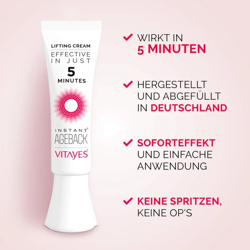 Vitayes Instant Ageback Crema Levantamiento Facial Todo Tipo Piel Día