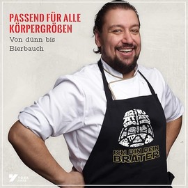 Yora Men’s Barbecue Apron with German Script ‘Ich Bin Dein Brater’