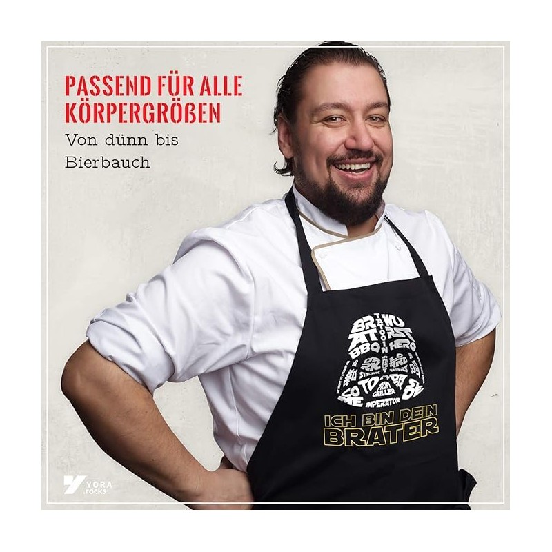 Yora Men’s Barbecue Apron with German Script ‘Ich Bin Dein