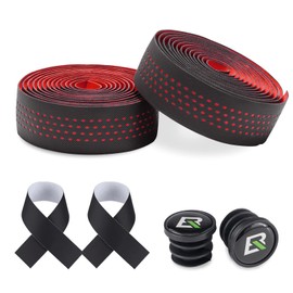 ROCKBROS Bicycle Handlebar Tape, Non-Slip and Shock-Absorbing Grip Tape for MTB Road Bike, Standard Size, Black/White/Red/Blue