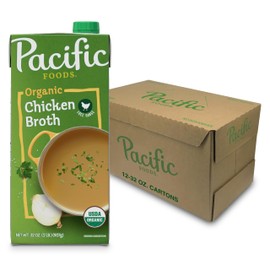 Pacific Foods Organic Free Range Chicken Broth, 32 oz Carton (Case of 12)